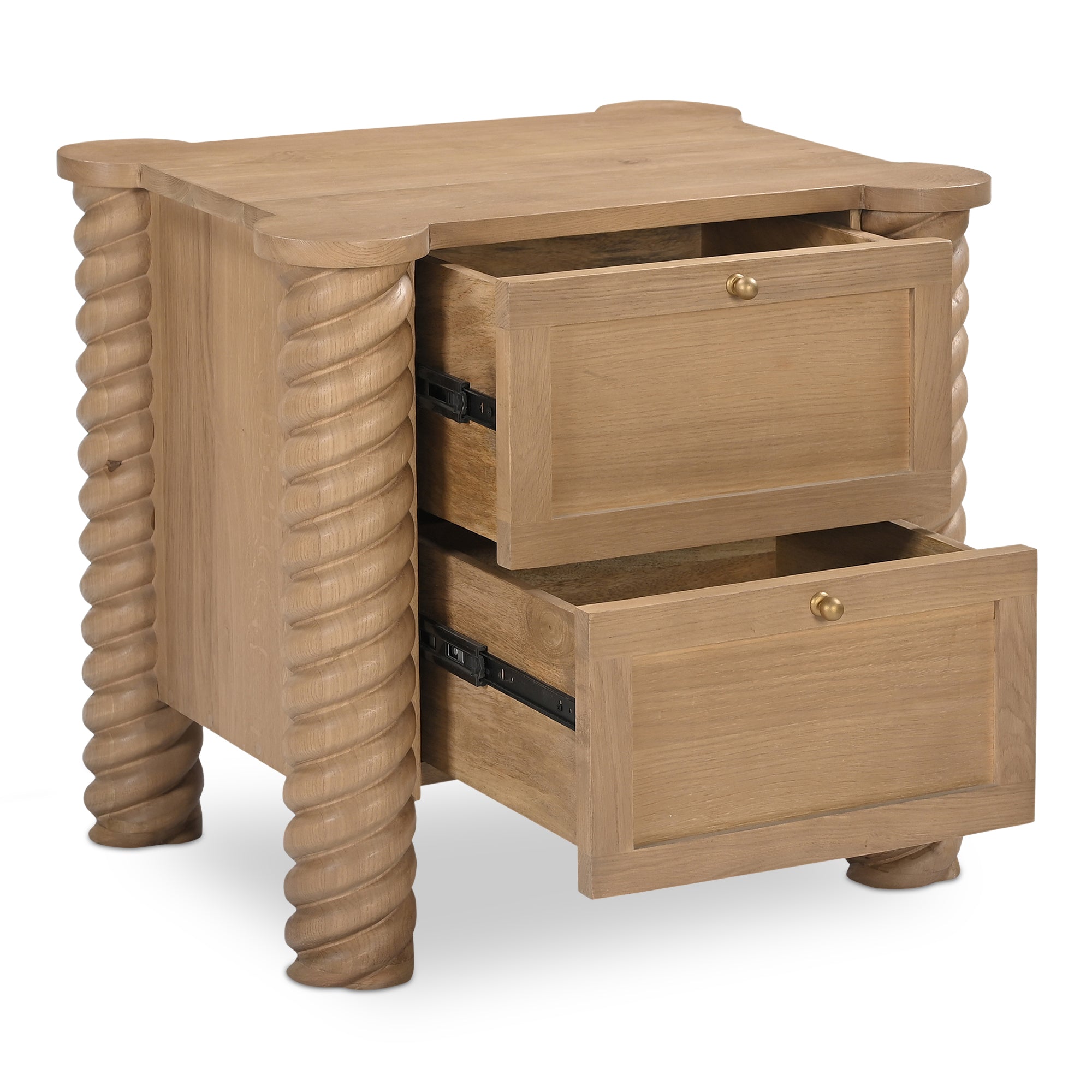 Treccia 2 Drawer Nightstand Oak