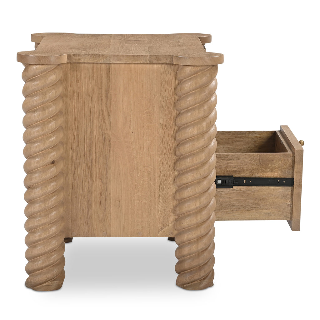 Treccia 2 Drawer Nightstand Oak