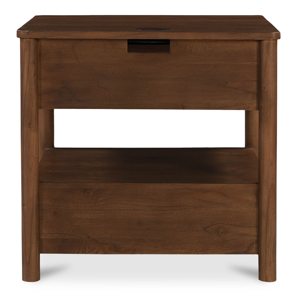 Lottie Charging Nightstand Brown
