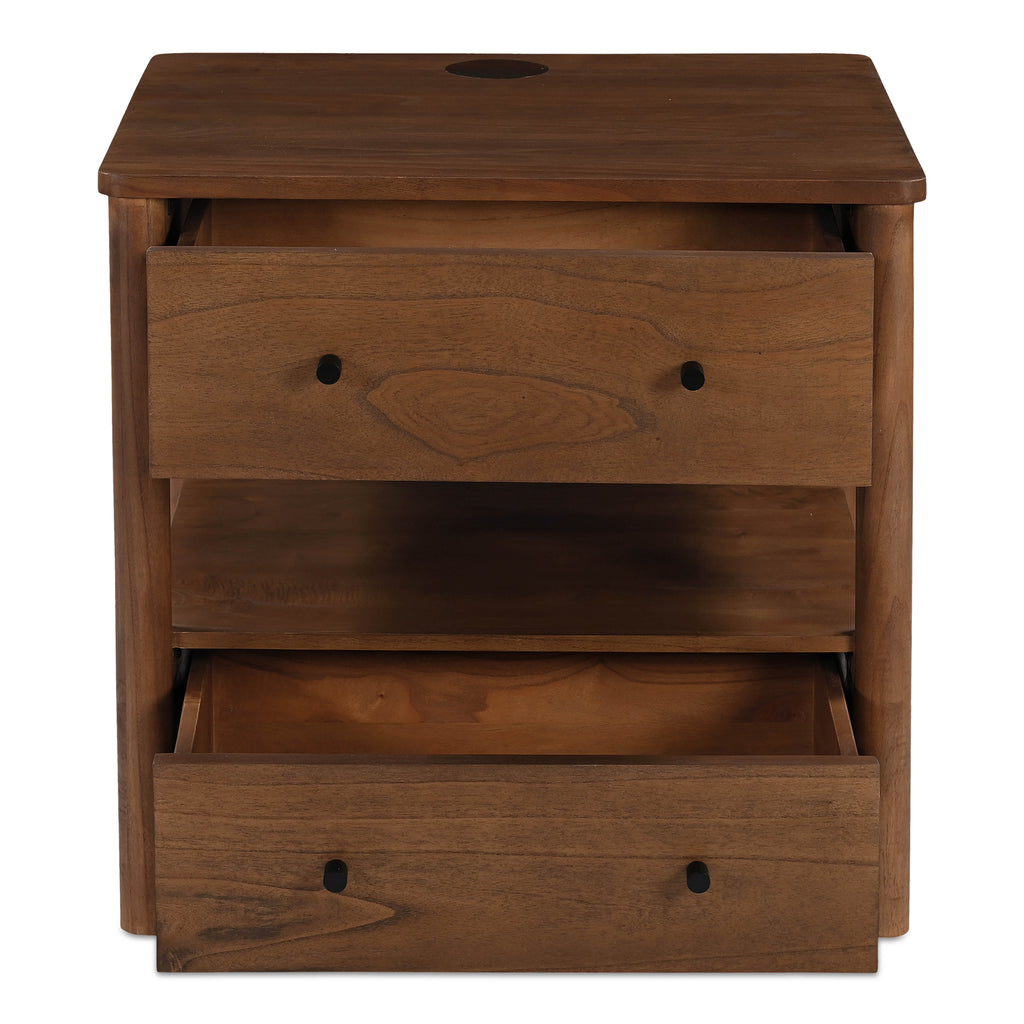 Lottie Charging Nightstand Brown