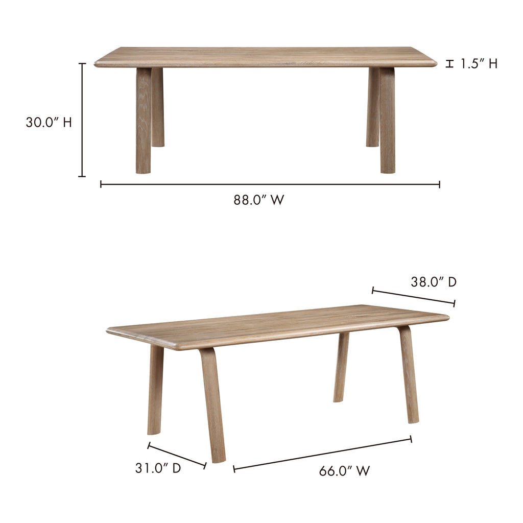 Malibu Dining Table White Oak