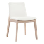 Deco Oak Dining Chair Cream White PVC - Set Of Two