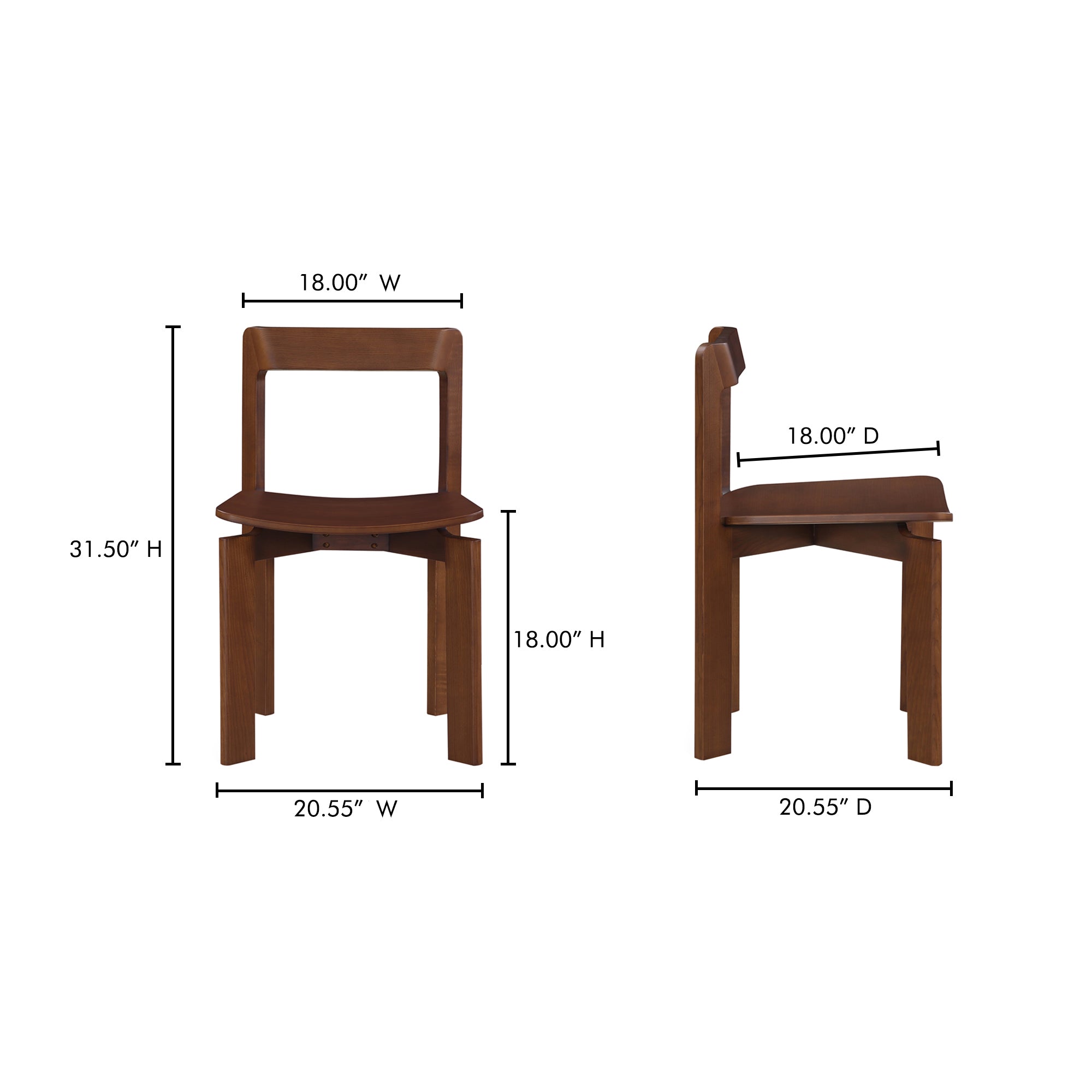 Daifuku Dining Chair Brown – Set Of Two