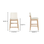 Deco Oak Counter Stool White PVC