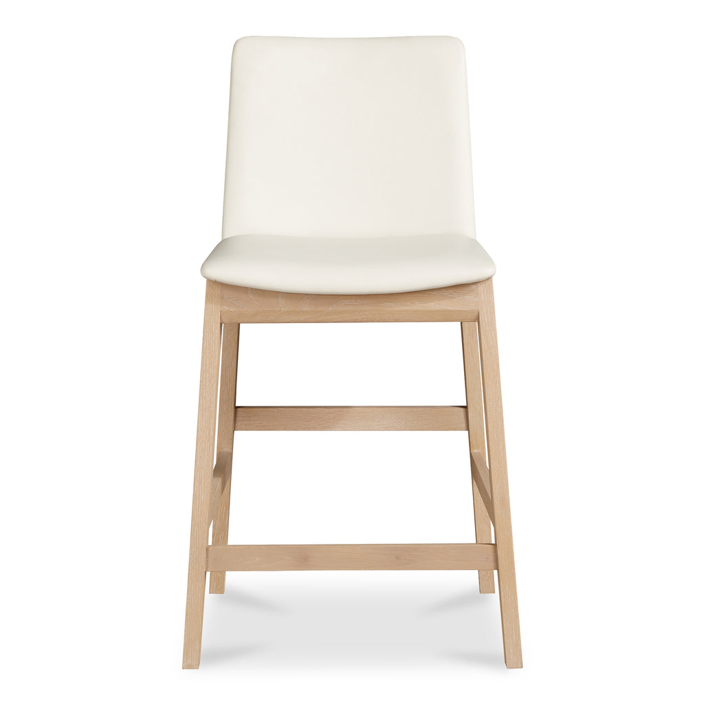 Deco Oak Counter Stool White PVC