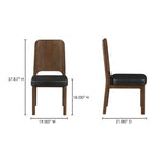 Kerr Dining Chair Walnut Stained Black Vegan Leather-Set Of Two