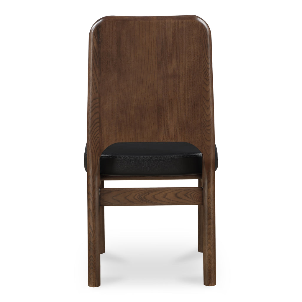 Kerr Dining Chair Walnut Stained Black Vegan Leather-Set Of Two