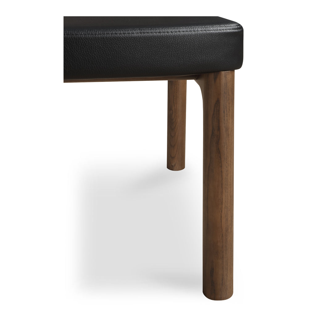 Kerr Dining Chair Walnut Stained Black Vegan Leather-Set Of Two