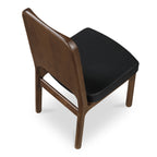 Kerr Dining Chair Walnut Stained Black Vegan Leather-Set Of Two