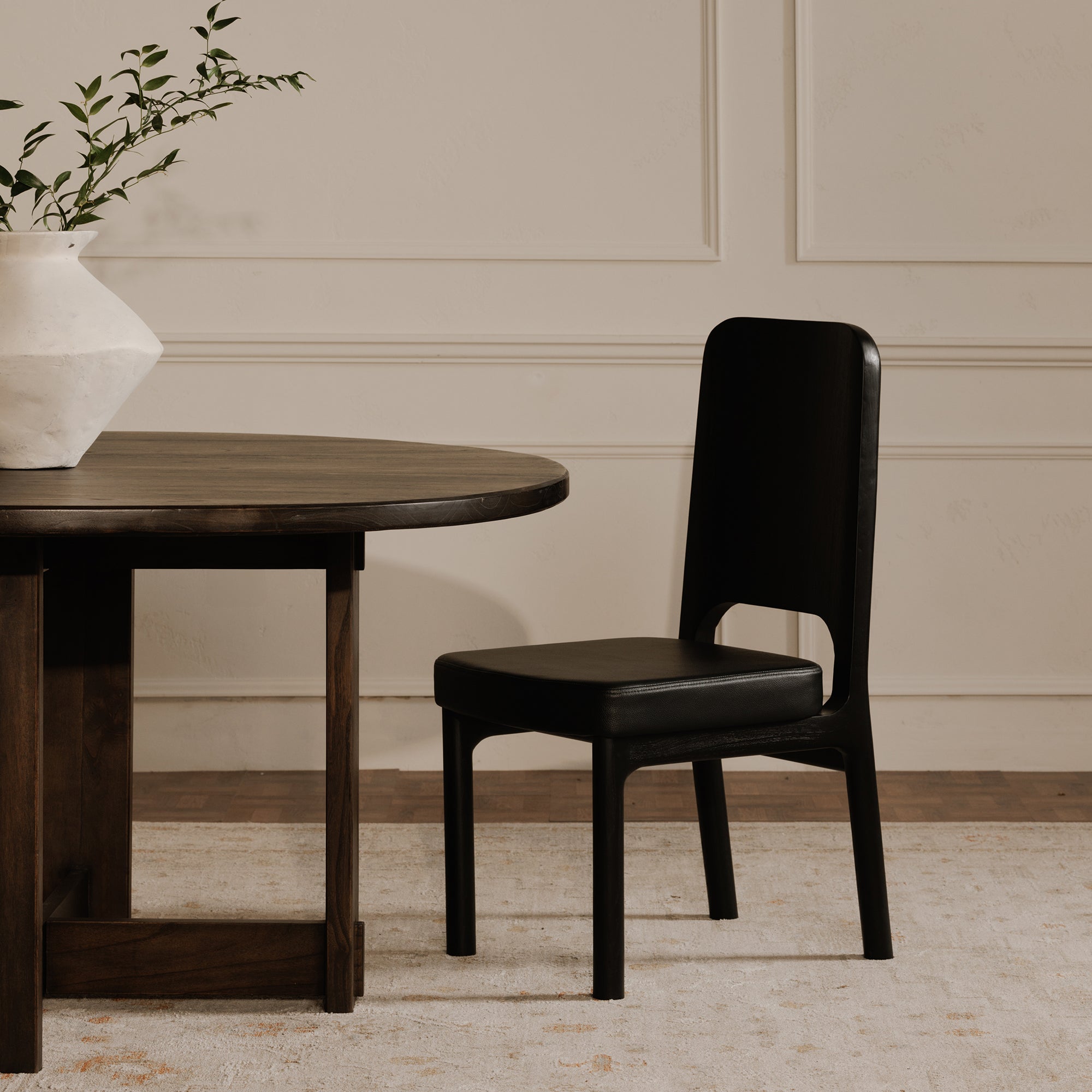 Kerr Dining Chair Vegan Leather Black-Set Of Two