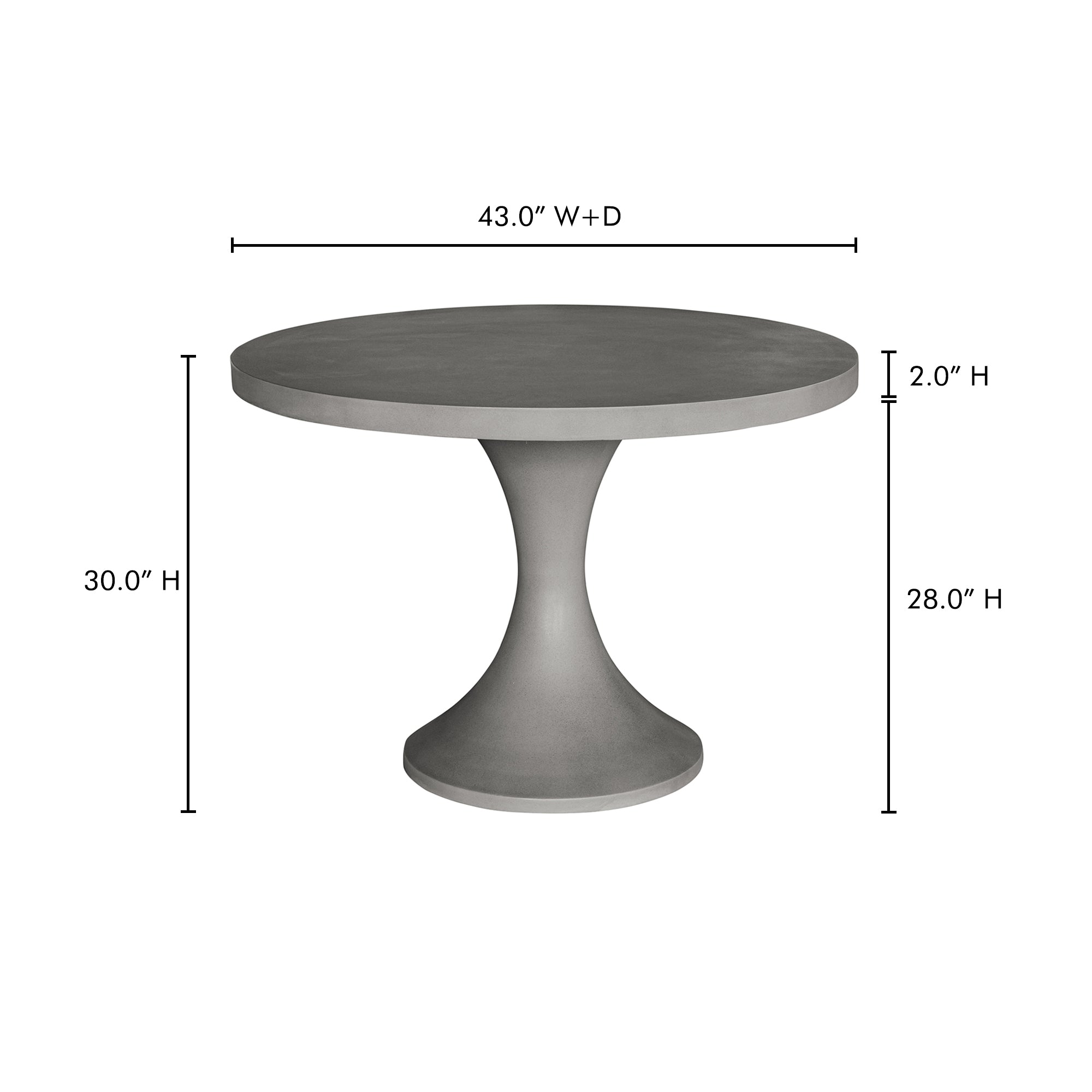Isadora Outdoor Dining Table Grey