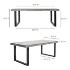 Jedrik Outdoor Dining Table Large Grey