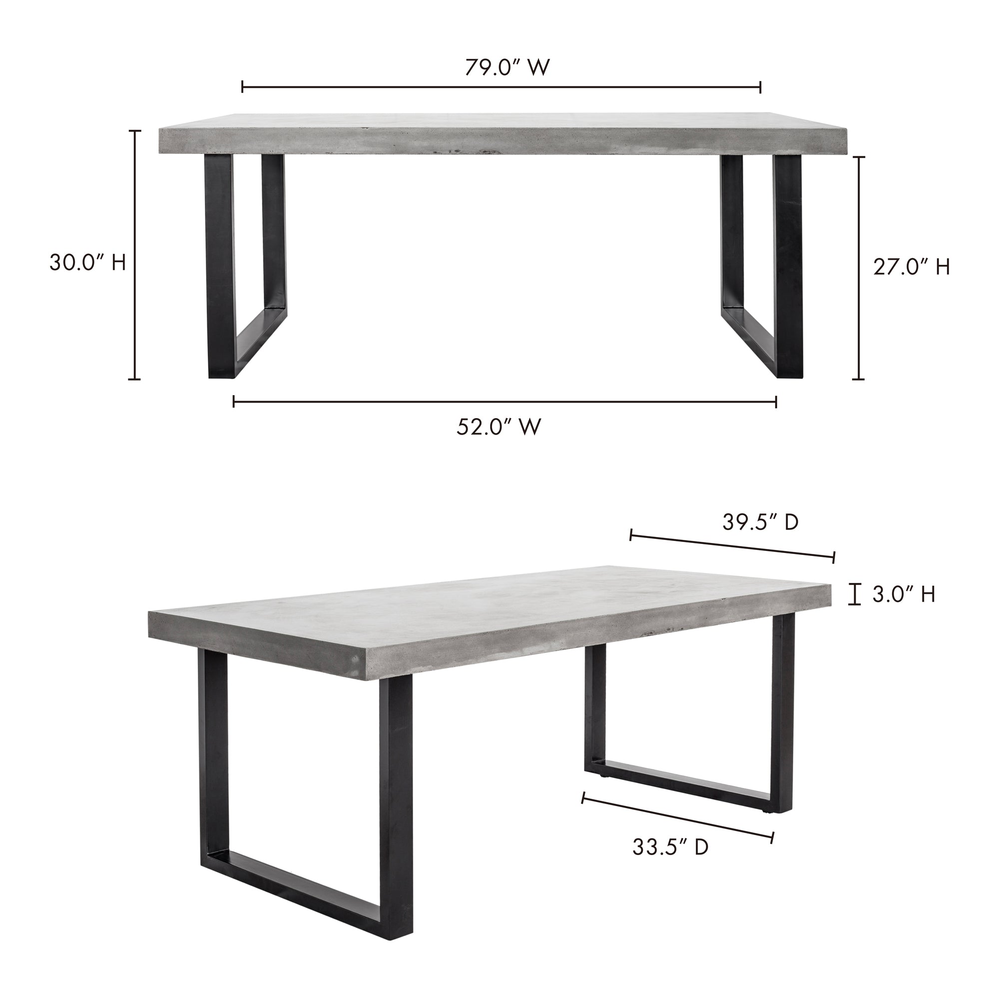 Jedrik Outdoor Dining Table Large Grey