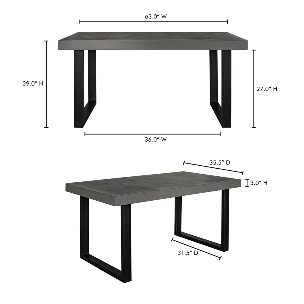 Jedrik Small Outdoor Dining Table Dark Grey