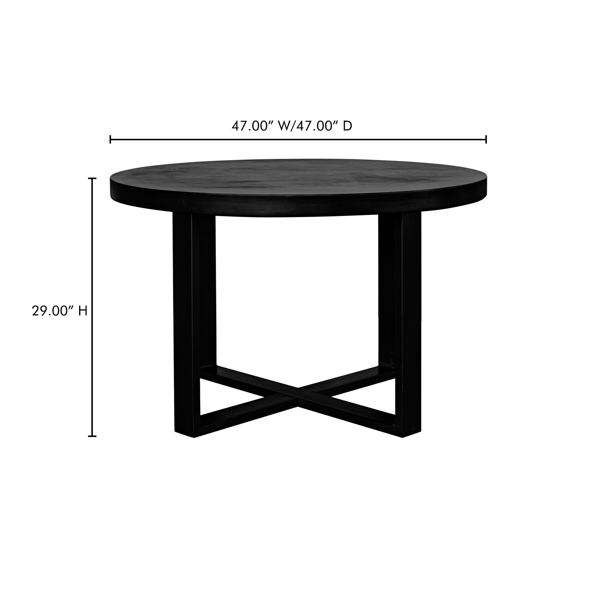 Jedrik Round Outdoor Dining Table Black