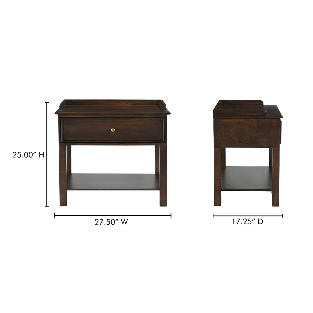 Maeve Nightstand Dark Brown