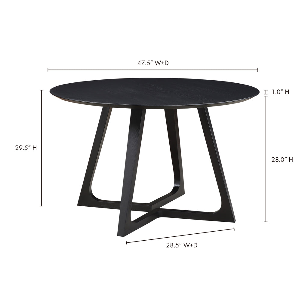 Godenza Round Dining Table Black