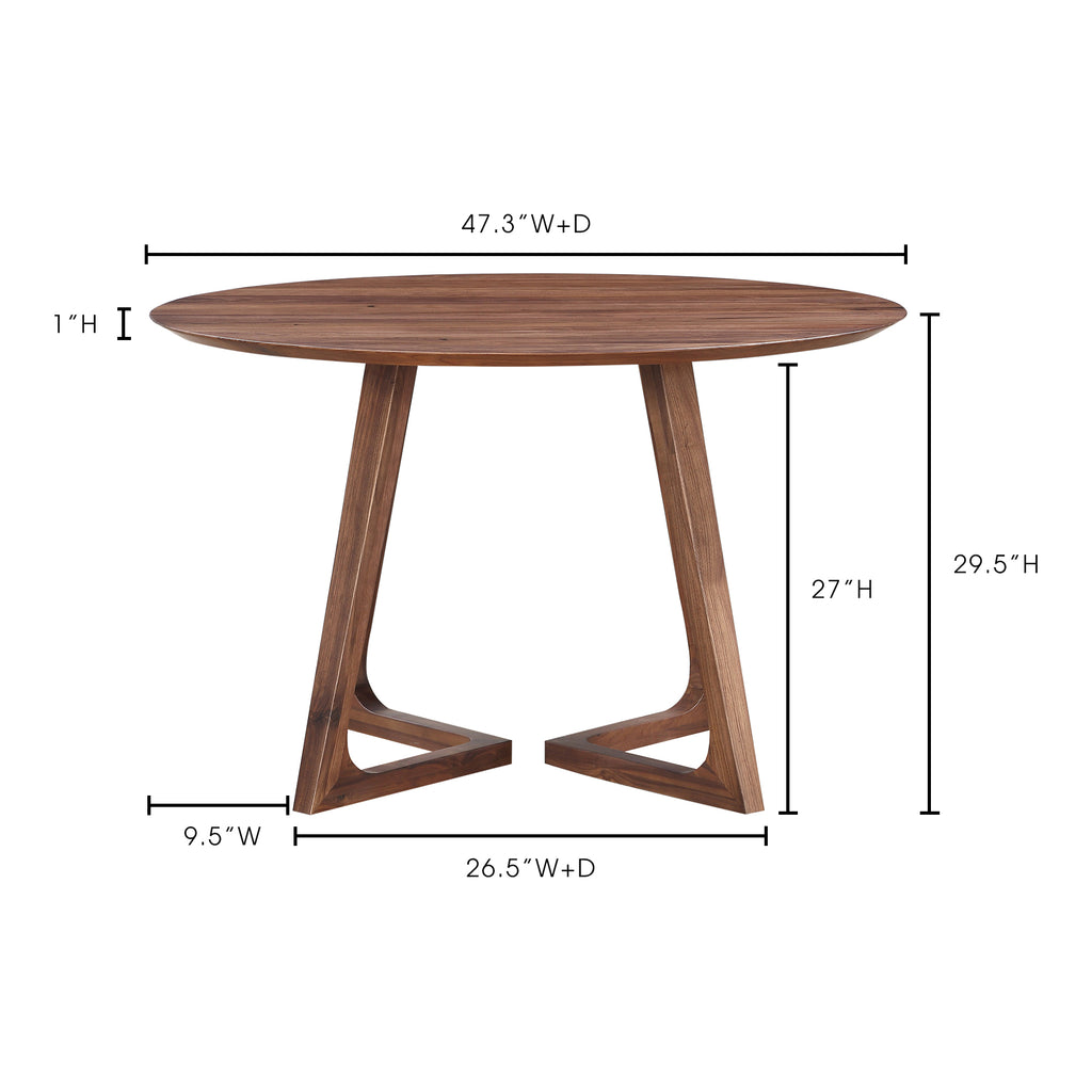 Godenza Round Dining Table Walnut