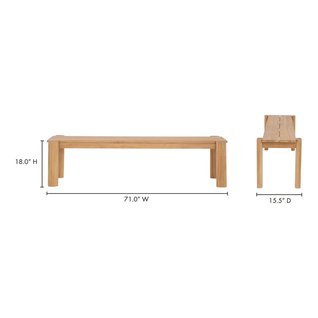 Tempo Outdoor Dining Bench Natural