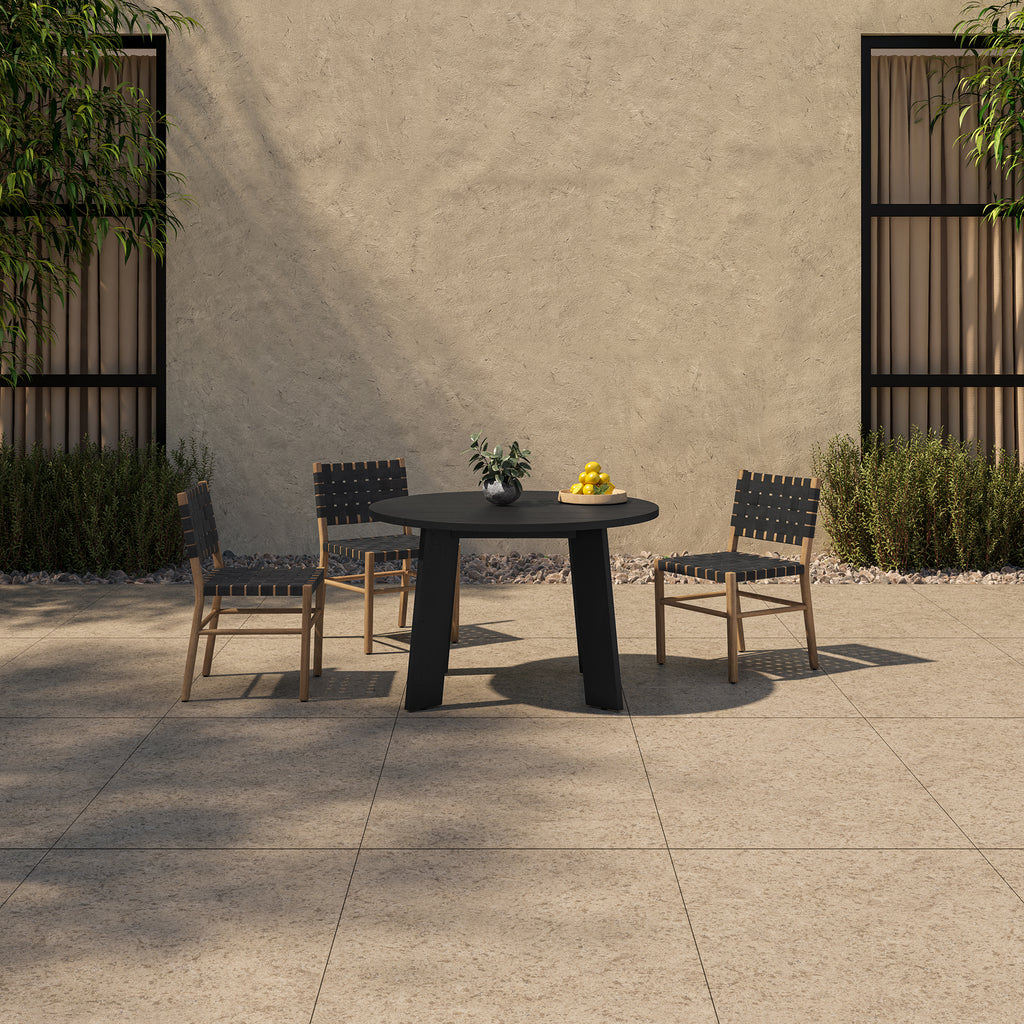 Delta Round Outdoor Dining Table Black