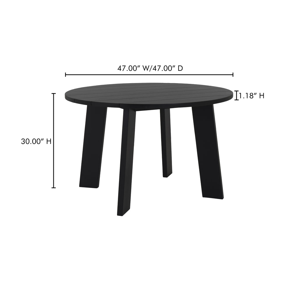 Delta Round Outdoor Dining Table Black