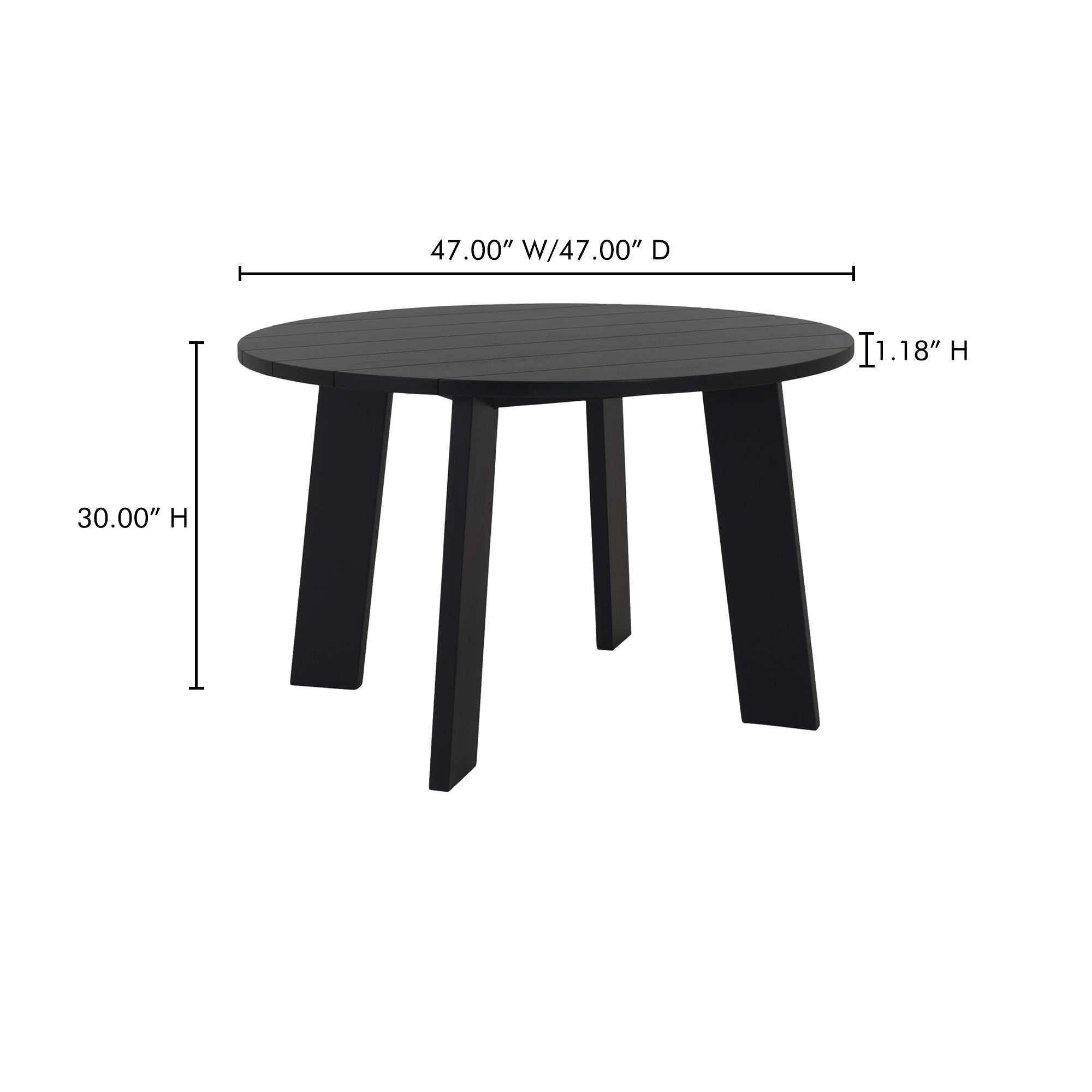 Delta Round Outdoor Dining Table Black