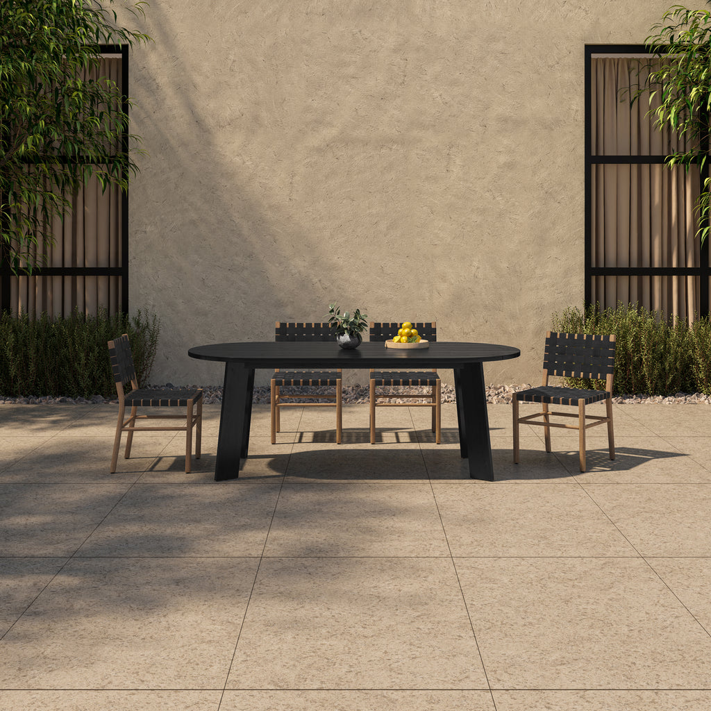 Delta Oval Outdoor Dining Table Black