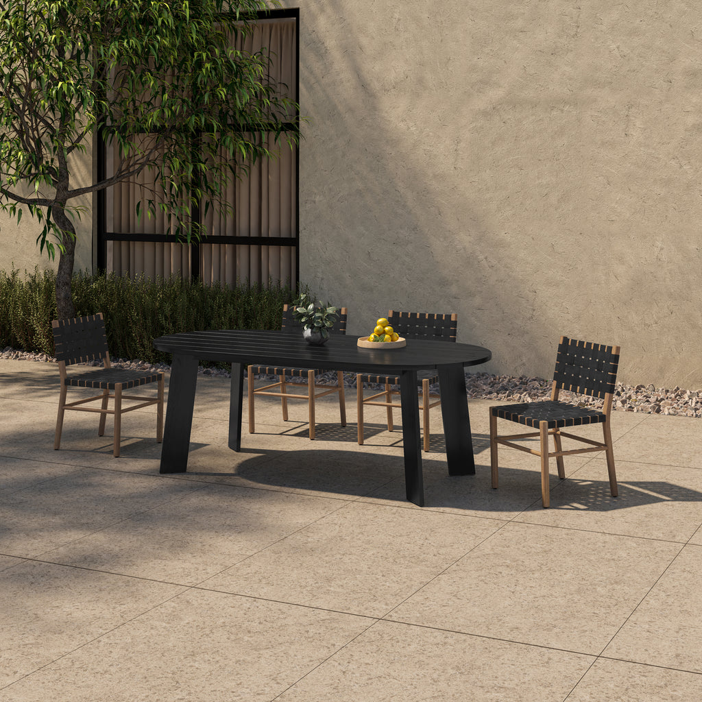 Delta Oval Outdoor Dining Table Black