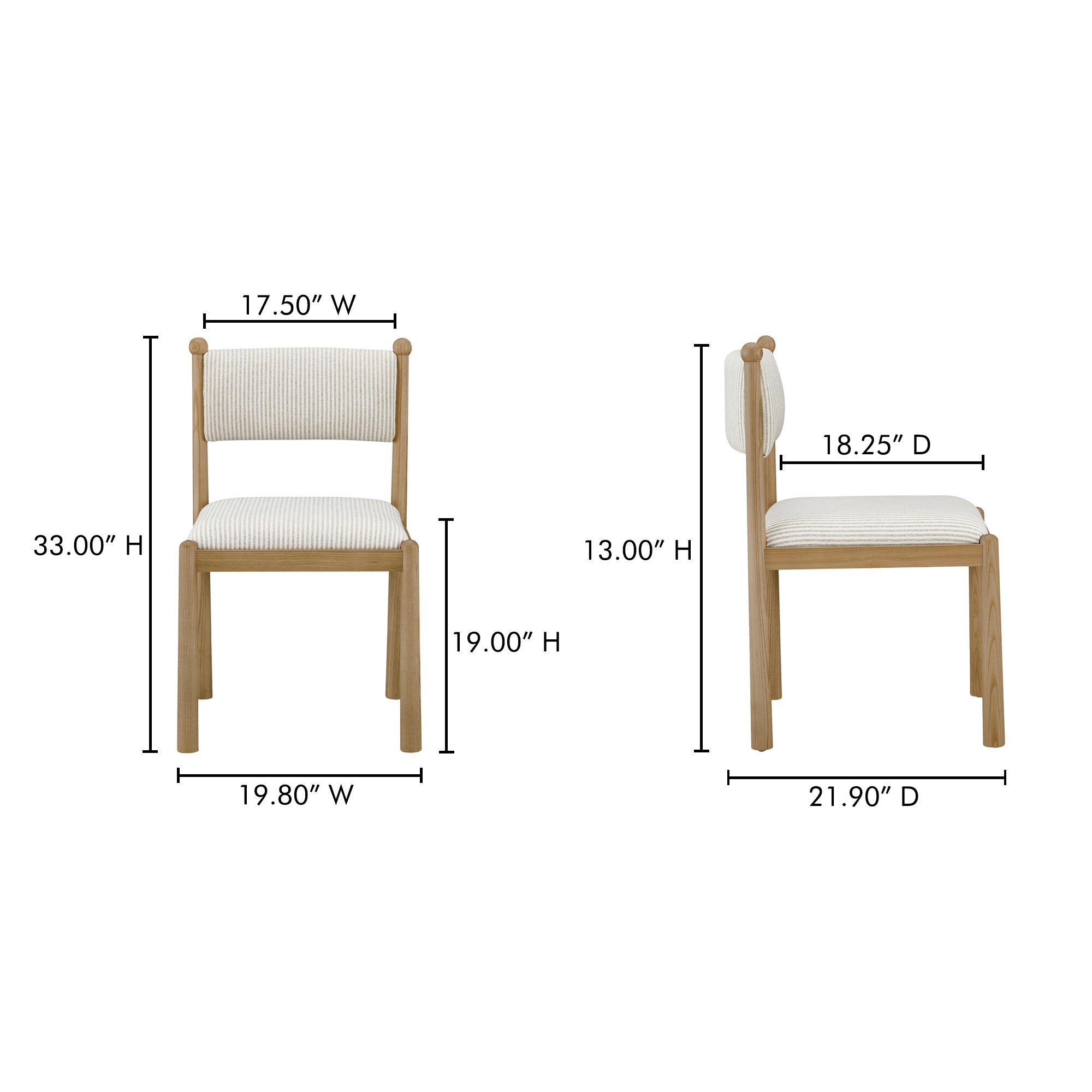 Villetta Dining Chair Stripe - Set Of Two