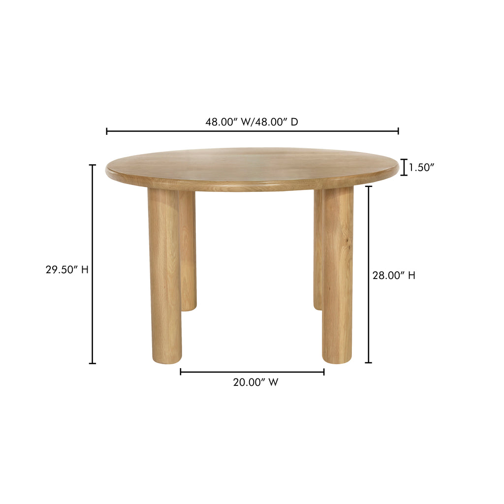 Milo Round Dining Table Oak