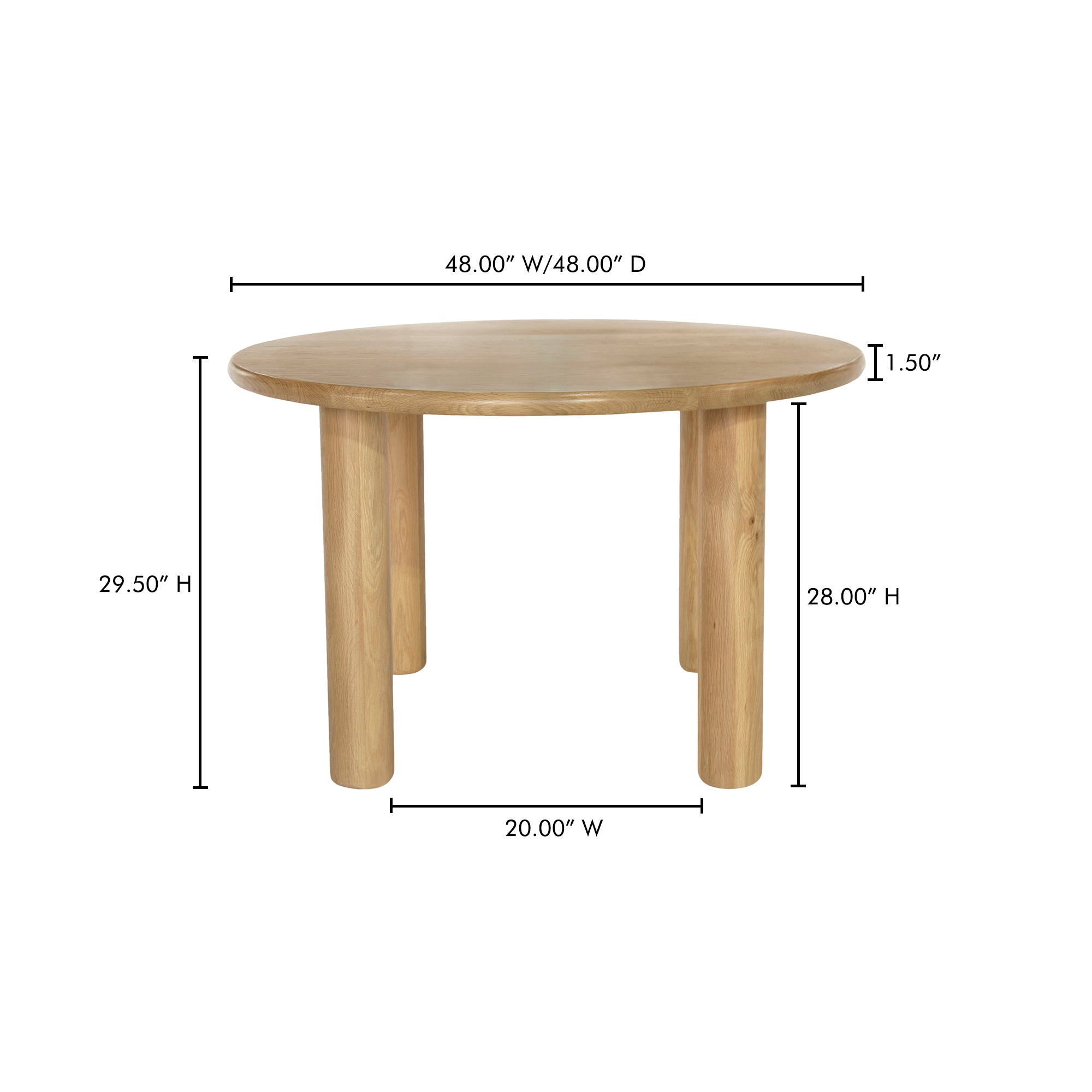 Milo Round Dining Table Oak