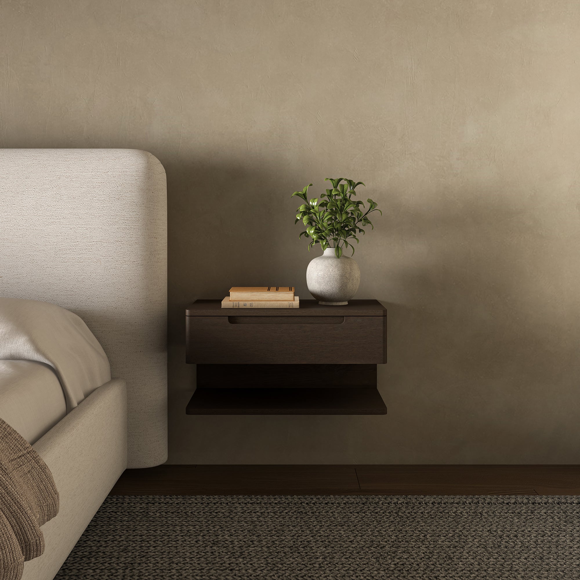 Jonah Floating Nightstand Dark Brown