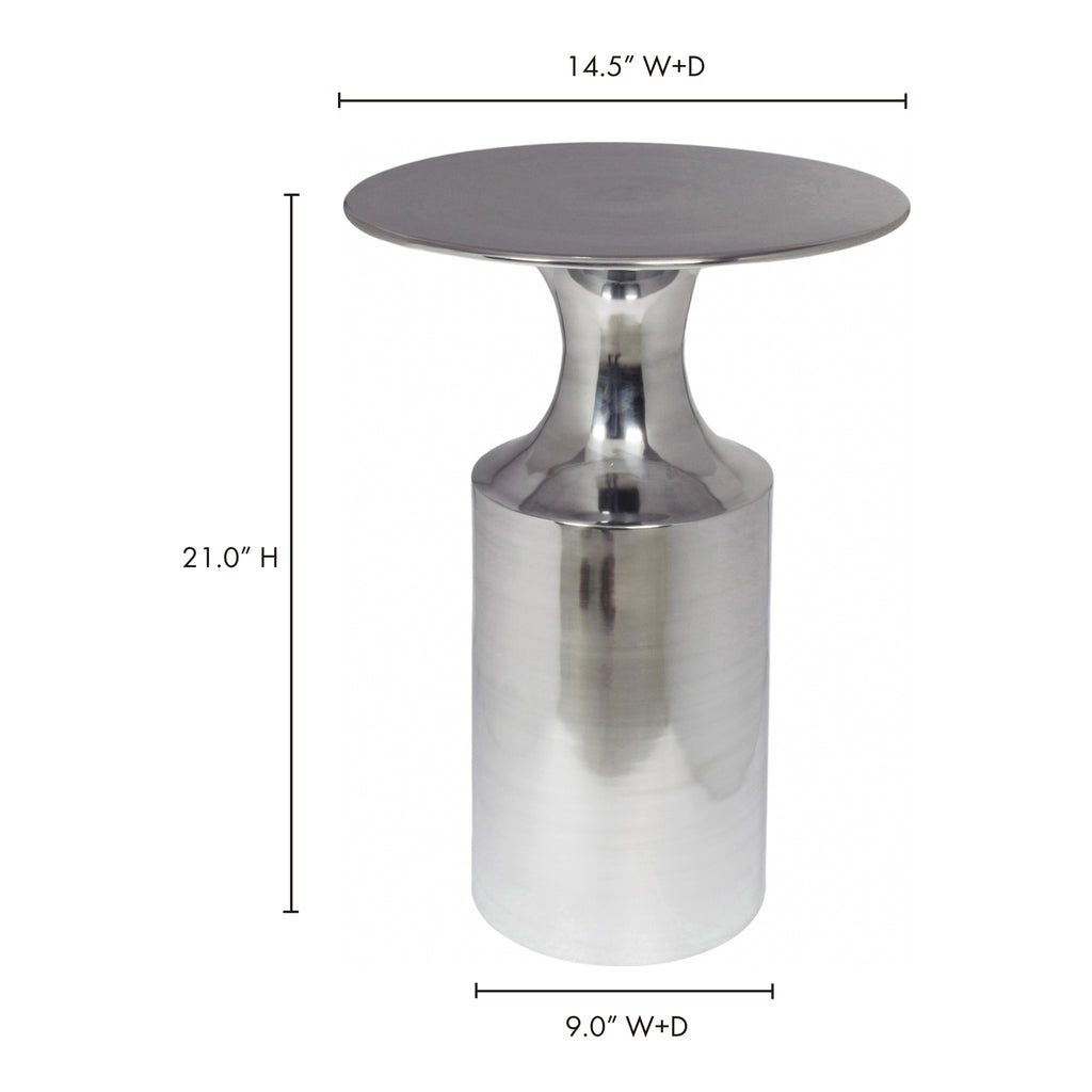 Rassa Accent Table Polished Silver