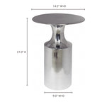 Rassa Accent Table Polished Silver