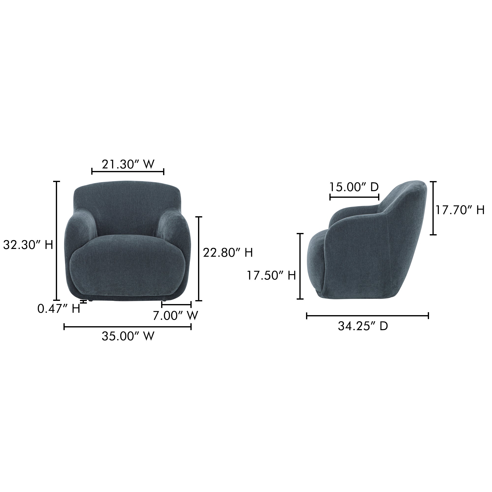 Stevie Lounge Chair Slate Blue
