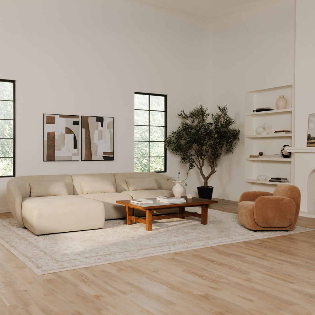 Amelia Left Arm Facing Chair Warm White