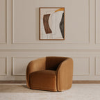 Faye Accent Chair Tan Faux Mohair