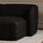 Faye Left Sectional Black Boucle