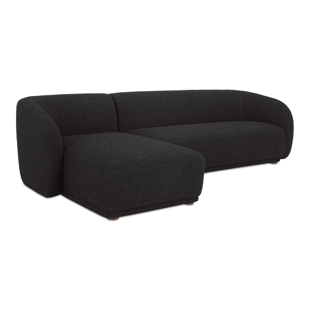 Faye Left Sectional Black Boucle