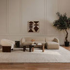 Faye Left Sectional Beige Boucle