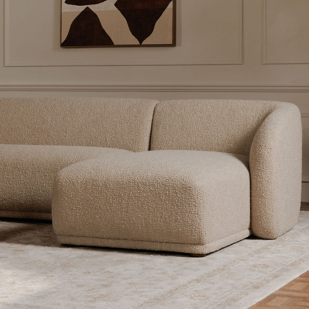 Faye Left Sectional Beige Boucle