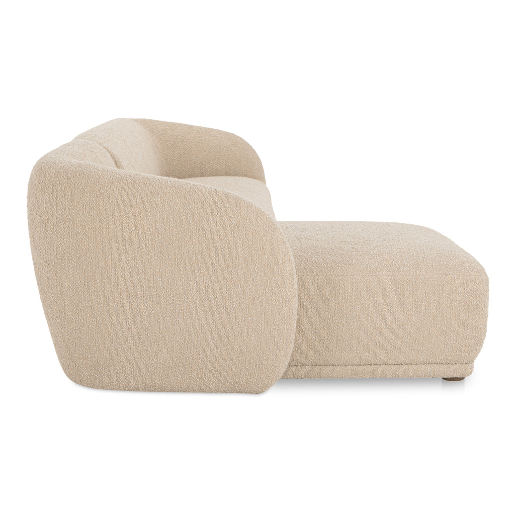 Faye Left Sectional Beige Boucle