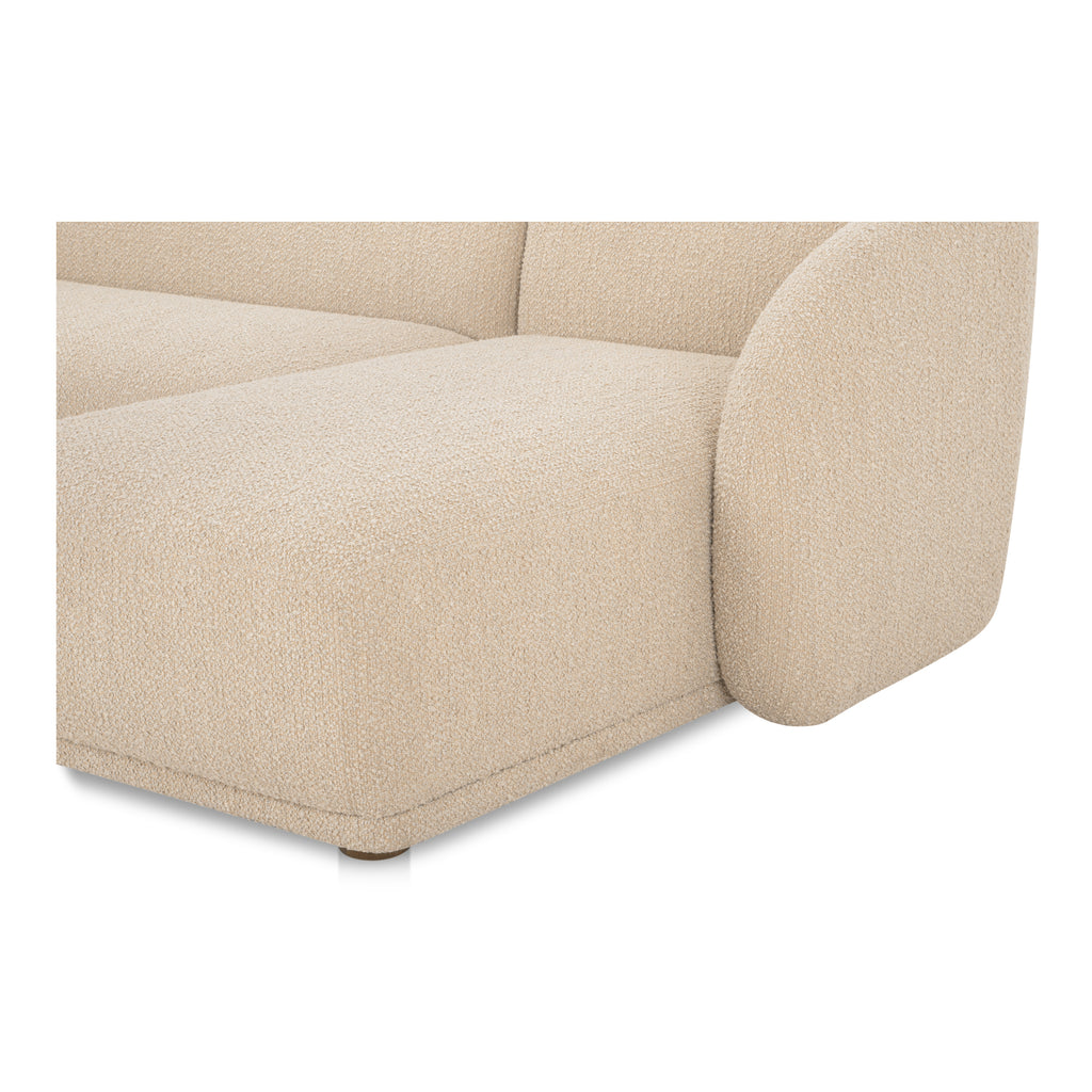 Faye Right Sectional Beige Boucle