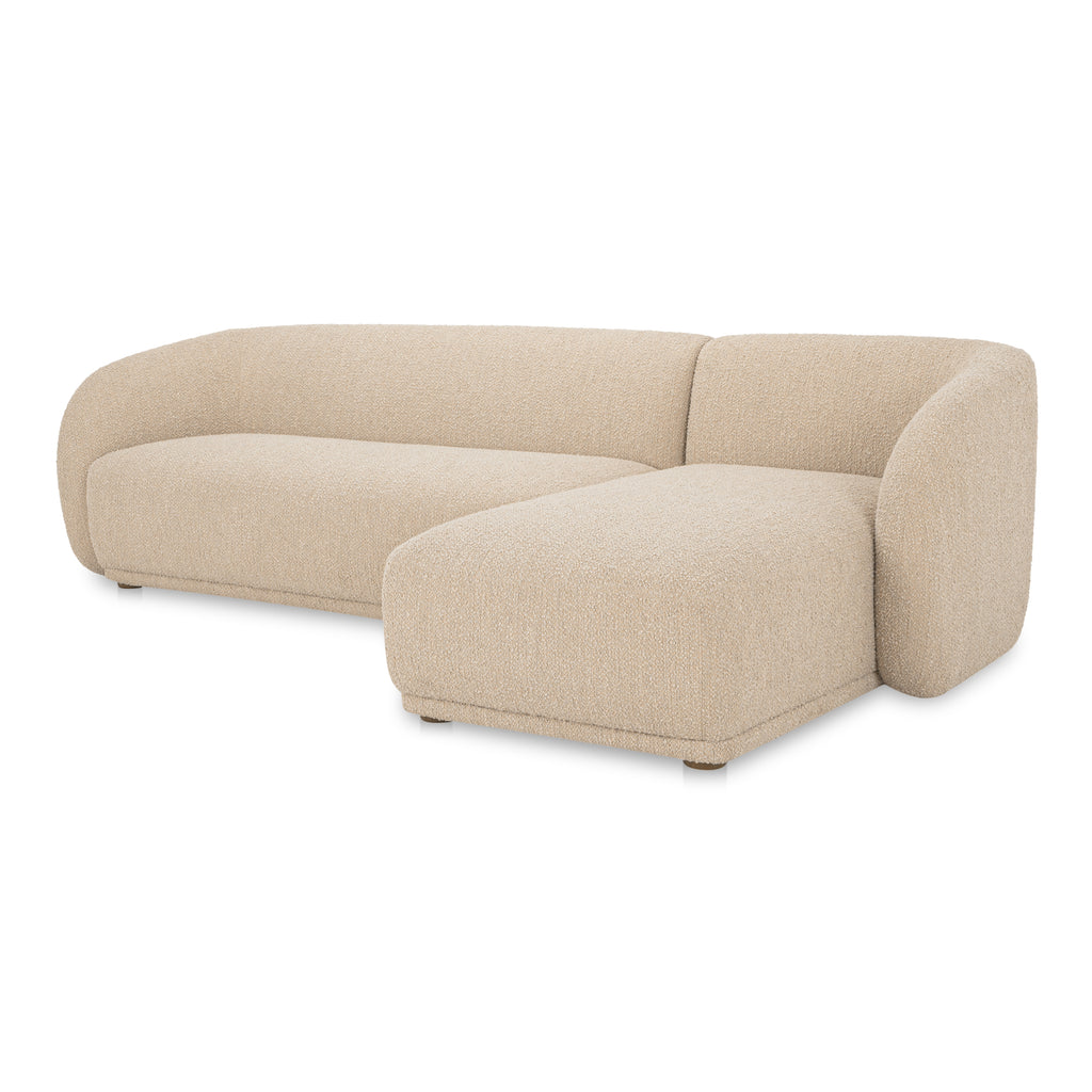 Faye Right Sectional Beige Boucle