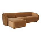 Faye Left Sectional Tan Faux Mohair