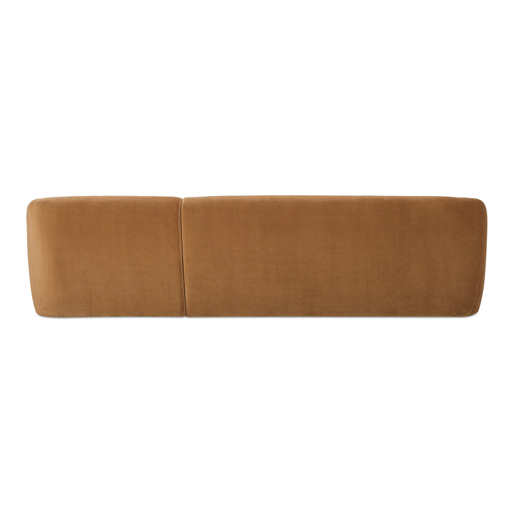 Faye Right Sectional Tan Faux Mohair