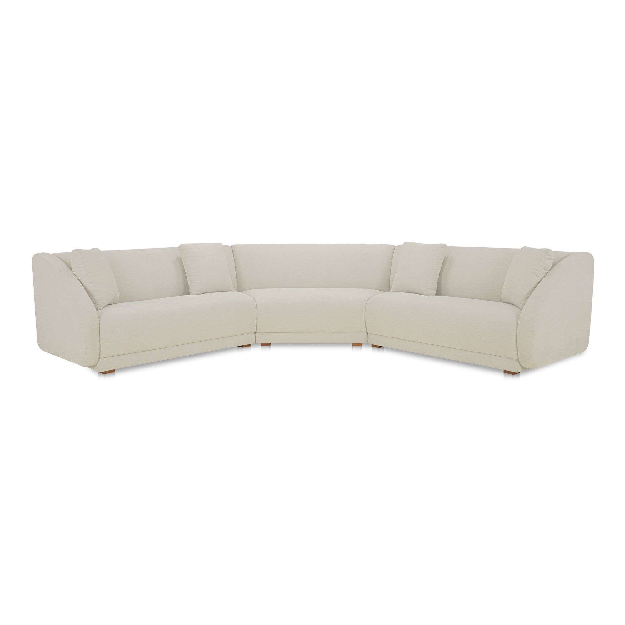 Fraser 3 Piece Modular Sectional with Wedge Slipper Off White