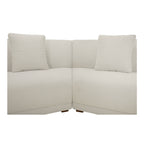 Fraser 3 Piece Modular Sectional with Wedge Slipper Off White