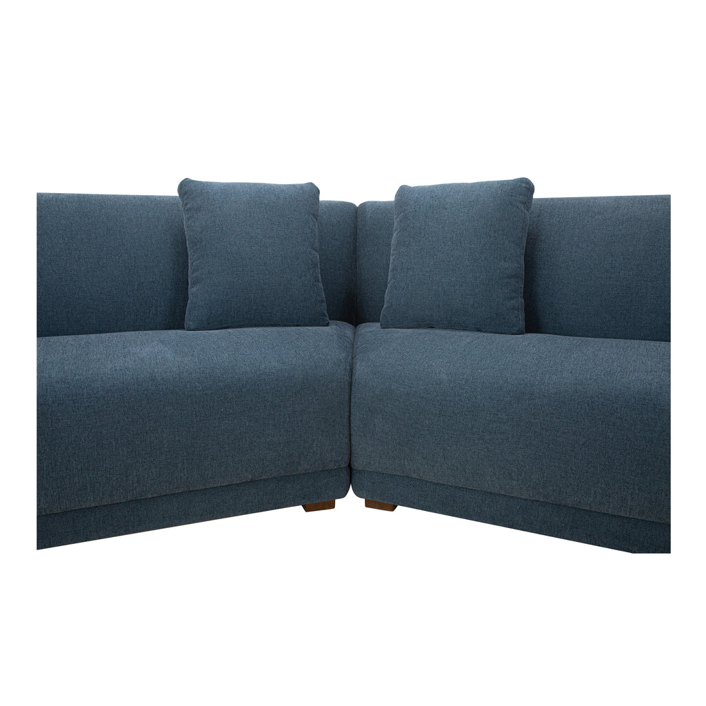 Fraser 3 Piece Modular Sectional with Wedge Slipper Deep Blue