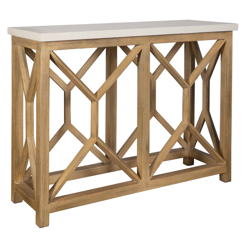 Catali Ivory Stone Console Table